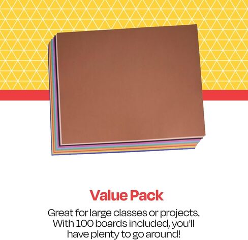 School Smart Railroad Board, 4-Ply, 22 x 28 Inches, Assorted Colors, 100 Boards - 1485740 in Saudi Arabia