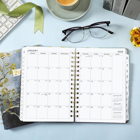2026 Planner - Weekly & Monthly Planner 2026, January 2026 - December 2026, 6.4" x 8.5", Durable Metal Rings, Elastic Closure, 12 Monthly Tabs, Back Pocket in Saudi Arabia