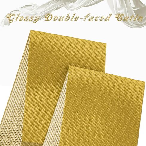 Gold Yellow Double Face Satin Ribbon, 7/8 Inch 25 Yards Fabric Silk Ribbon for Craft, Wreath Bow, Gift Wrapping, Wedding, Christmas Party Decoration in Saudi Arabia