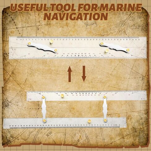 Marine Parallel Ruler with Clear Scales 12 Inches Parallel Ruler with Brushed Aluminum Arms Nautical Charts Navigation Tools for Boat Ship Navigation Drawing in Kuwait