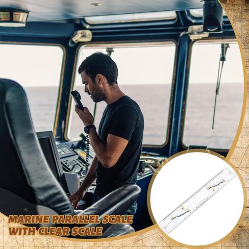 Marine Parallel Ruler with Clear Scales 12 Inches Parallel Ruler with Brushed Aluminum Arms Nautical Charts Navigation Tools for Boat Ship Navigation Drawing in Kuwait
