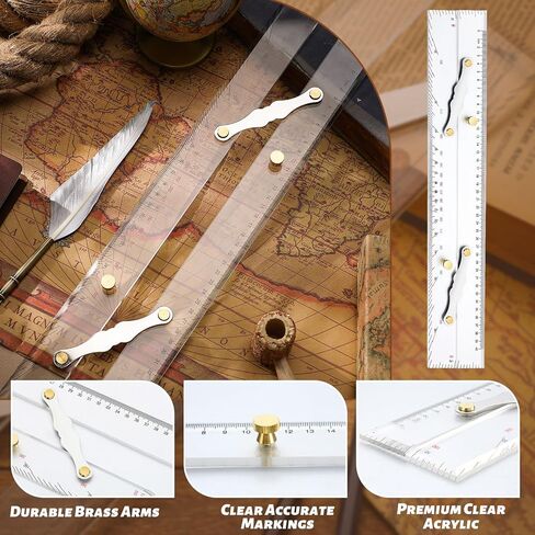Marine Parallel Ruler with Clear Scales 12 Inches Parallel Ruler with Brushed Aluminum Arms Nautical Charts Navigation Tools for Boat Ship Navigation Drawing in Kuwait