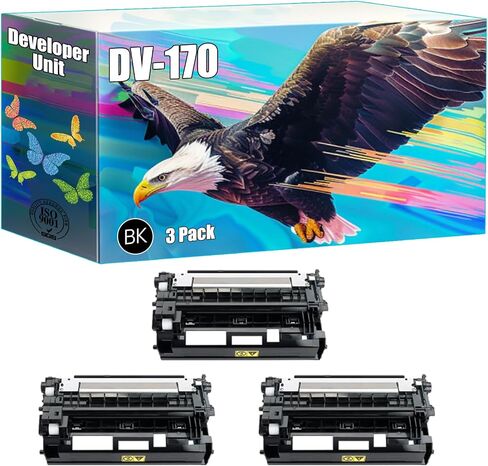 وحدة المطورين DV-170 متوافقة مع طابعات Toshiba EcoSys M2035DN M2535DN P2135D P2135DN ، عائدات عالية 100000 صفحة ، ألوان زاهية الطباعة الواضحة (3 حزمة أسود) in Kuwait