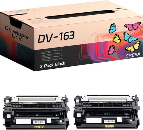 Compatible for Kyocera DV-163 Developer Unit Work for Kyocera ECOSYS Mita FS-1120D FS-1120DN FS-P2035d Printers, with Chip, High Yield 60000 Pages, Clear Printing (2-Pack Black) in Saudi Arabia