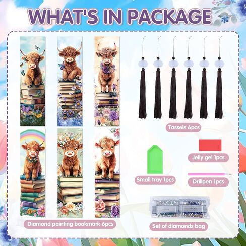 Fall Diamond Art Bookmarks Kit - 6 Pcs Sunflower Diamond Painting Bookmarks Kit for Adults Fall Flower Design, Gem Art Rhinestone Painting Book Marks Set Thanksgiving Gifts in Saudi Arabia