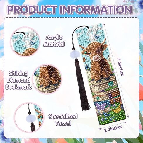 Fall Diamond Art Bookmarks Kit - 6 Pcs Sunflower Diamond Painting Bookmarks Kit for Adults Fall Flower Design, Gem Art Rhinestone Painting Book Marks Set Thanksgiving Gifts in Saudi Arabia