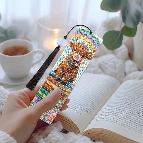 Fall Diamond Art Bookmarks Kit - 6 Pcs Sunflower Diamond Painting Bookmarks Kit for Adults Fall Flower Design, Gem Art Rhinestone Painting Book Marks Set Thanksgiving Gifts in Saudi Arabia