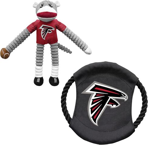مجموعة ألعاب الحيوانات الأليفة من Littlearth للكبار من الجنسين NFL San Francisco 49ers Sock Monkey والقرص الطائر، لون الفريق، مقاس واحد in Kuwait