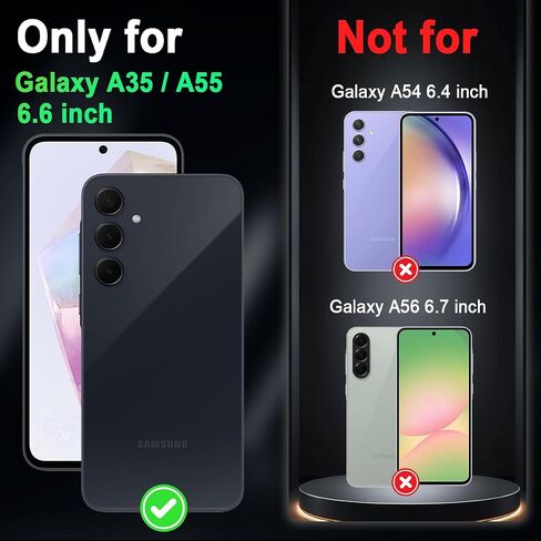 حافظة Miqala لهاتف Galaxy A55 5G/A35 5G، تتوهج في الظلام بثلاث طبقات شديدة التحمل مقاومة للصدمات حماية كاملة من البلاستيك الصلب + حافظة واقية من السيليكون الناعم لهاتف Samsung Galaxy A55/A35 5G 2024، أرجواني in Kuwait