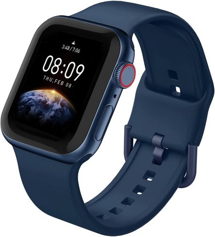 سوار سيليكون رياضي لسلسلة iWatch Bands 9 8 7 6 5 4 3 2 1 SE Ultra، للنساء والرجال، سوار مقاوم للماء متوافق مع سوار ساعة Apple 38 مم 40 مم 41 مم 42 مم 44 مم 45 مم 49 مم in Kuwait