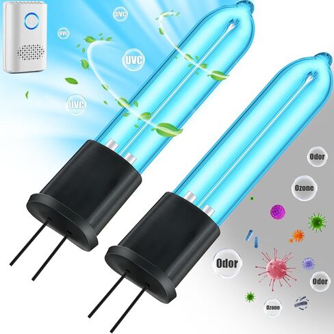 Qualirey 4 Pack UV C لمبة إضاءة متوافقة مع Clarifion ODRX CAT ROOD READORIZER & ELIMINATOR ، لمبة الضوء البديلة لنوبات الهواء الأليفة المنزلية ، مزيل الرائحة تقليل رائحة الحيوانات الأليفة ، الدخان ، الغبار in Kuwait