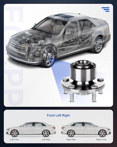 ECCPP محور العجلة والمحمل الأمامي 513255 مناسب لفولفو C30 2007-2013، لفولفو C70 2006-2013، لفولفو S40 2004-2 5 محاور محمل العجلات مع ABS 2 قطعة in Saudi Arabia
