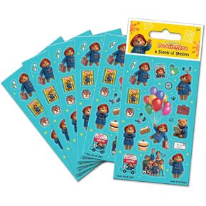 01.70.15.062 Paddinton Bear Adventures of Paddington Sticker Pack (6 Sheets)| Official Licensed Product | Perfect as Party Bag or Stocking Fillers, Blue, 12.5cm x 7.5cm