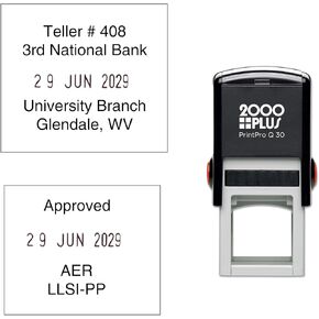 Custom 1 Color Dater Stamp 1 1/8" x 1 1/8" - 2000 Plus Series Q30