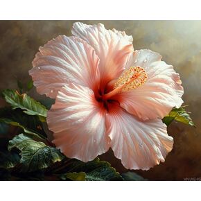 VNUIEHG Paint by Number, Hibiscus Harmony at Noon, Adult Crafts Adults' Paint-by-Number Kits, Room Decor Gift for Birthday Festival (16x20 inch, No Frame)