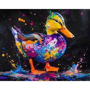OKSGYTA DIY Duck Paint by Numbers Kit for Adults,Cute Duck Painting by Numbers Kit for Adults Beginner, Colorful Oil Painting Paint by Number for Home Wall Decor Unframed 20x16 Inch