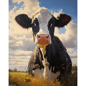WUIVCTR Oil Painting Paint by Number Kits, Animal Cow, Canvas Painting Gift Kit Acrylic Paint by Numbers Painting, Christmas, Birthday Gift, 40x50cm