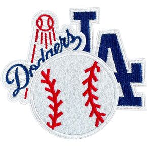 3Pcs Los Angeles Baseball Iron On Patches，Embroidered Applique for Hats, T-Shirts, Backpacks, Jeans.