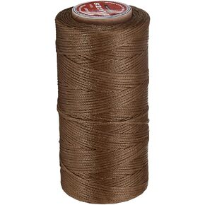 uxcell Flat Leather Sewing Waxed Thread, 140m / 153 Yards Polyester Wax String, 300D Wax Stitching Cord for Leather Crafts, Bookbinding, Bracelets Braided, Yellow