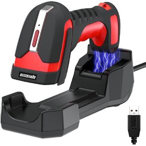 ماسح باركود لاسلكي مع قاعدة متوافق مع بلوتوث. مع قاعدة شحن. ماسح باركود USB 1D محمول للمخزون. قارئ باركود لاسلكي وسلكي 2.4G للكمبيوتر اللوحي iPhone iPad Android iOS in Kuwait