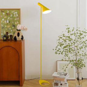 Tall Standing Floor Lamp for Living Room Modern Metal Stand Lights for Office Corner Lamps LED Black Floor Lamp with Adjustable Head E26 Socket for Bedroom Bedside Reading (White)