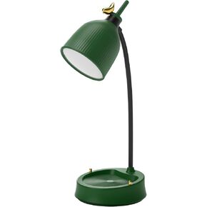LED Desk Lamp Rechargeable Battery Cordless Table Light Adjustable Gooseneck Dimmable Touch Eye-Caring Night Light for Kids,Mini Cute Lamp for College Dorm Bedroom Reading (Green)