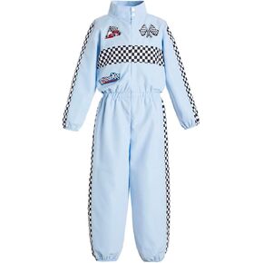 Kids Race Car Driver Costume Boys Racer Jumpsuit Drive Costume Birthday Outfit Set for Kids