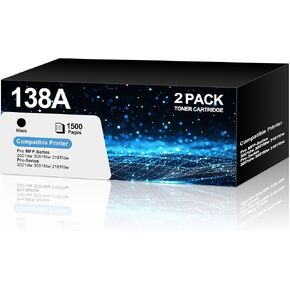 138A Toner Cartridge 2 Black with Chip Compatible for HP 138A W1380A Work with HP Laserjet Pro 3001dw 3001fdw 3001, MFP 3101fdw 3101 High Yeild Printer Toner Cartridge