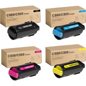 VersaLink C500/C505 Extra High Capacity Toner Cartridge Replacement for Xerox C500 C505 106R03869 Black 106R03866 106R03867 106R03868 for VersaLink C500 C505 C500N C505N C500DN C505DN Printer (4-Pack)
