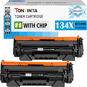[with CHIP] 134X W1340X ( 134A W1340A ) Compatible Toner Cartridges 2 Blacks High Capacity for M209dw M209d M207dw M234 M234dw M234sdw M234sdn, Not Compatible with Printers that have an "e" Suffix