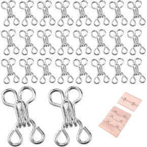 100 Set Sewing Hooks and Eyes Closure Metal Bra Hooks Replacement Hook, Bra Hooks for Skirt Clothing Bra Hook Replacement Sewing Crafting DIY Project (13mm)