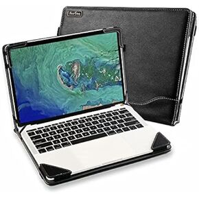 Laptop Sleeve, Protective Case Cover Compatible with HP Probook 450 G8/G9, 455 G10/G9/G8, Envy x360 15-ew Series 15.6 inch Laptops, PU Leather, Business Design, Stand Function, Pen Holder