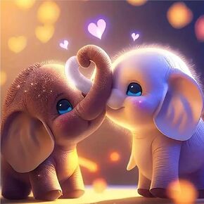 CXYQLC DIY 5D Diamond Painting Kits for Adults Diamond Art Elephant Love Diamond Painting Full Drill Crystal Rhinestone Embroidery Craft Kits for Home Wall Decor Gifts 11.8x11.8inch