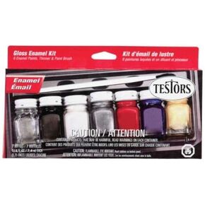 Testors Gloss Enamel Hobby Paint Kit Black, Blue, Red, Silver, White, Yellow5