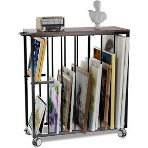 Art Storage Rack, Drying Painting Canvas Rack with Wheels, Rolling Art Print Display Rack with Handle, Art Storage Display Stands for Classroom, Art Studios and Schools