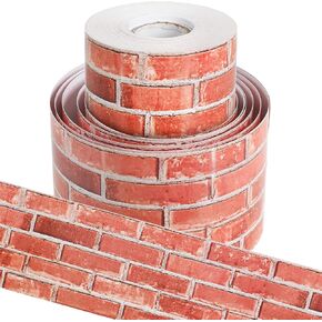 Woanger 66 Feet 3 Inches Red Brick Bulletin Board Borders Straight Border Trim Brick Paper for Classroom Decoration
