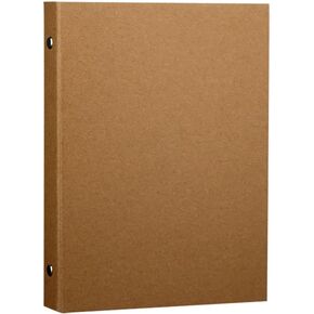 A5 6 Ring Kraft Paper Binder Folder Binder Hard Cover Refillable Notebook Binder Cover File Organizer Binder Loose Leaf Binder Cover Binding Hard Cover Protector for School Office