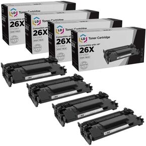 LD Products Toner Cartridge Replacements Compatible with HP 26X CF226X High Yield (Black, 4-Pack) for use with Printers Laserjet Pro M402d, M402dne, M402dw, M402n, MFP M426fdw, and M426fdn