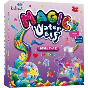 Kiditos STEM Water Elf Craft Kit – 12 Multi-Type Magic Gels, 3 Glitter Powders, 10 Gel-Compatible Molds & 1 Star Bottle – DIY Science Toy & Gift for Kids Age 3+, Refill Compatible