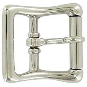 Locking Tongue Center Bar Roller Buckle, 1 Inch, Nickel Finish, Zinc Alloy, C-1507-NIC
