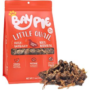 Freeze-Dried Whole Quail Dog Treats – Grain-Free, Single-Ingredient Raw Nutrition for Skin & Coat – Natural Prey Model Diet – 5 oz