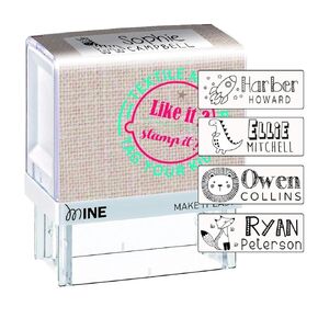 Stamp by Me | Name Stamp Clothing Kids Waterproof | Mine Clothing Stamp | Custom Name Stamp for Clothing | Ink Stamps Personalized | 9 Designs Inside | Cartoon Pattern Style Name Stamp