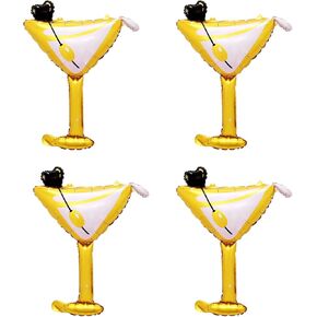 4PCS Champagne Bottle Balloons Large Love glassMylar Foil Helium Balloons Pink Gold Champagne Aluminum Foil Balloon for Birthday Engagement Bachelorette Party Decorations