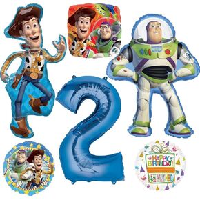Anagram Woody and Buzz Lightyear's 2nd Birthday Party Supplies Balloon Bouquet Decorations