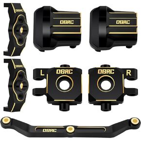 OGRC Heavy Brass Blocks Knuckle and Caster Blocks C-Hubs, Axle Cover Diff Cover and Steering Link for TRX4M 1/18 RC Crawler Upgrade Parts - 80g