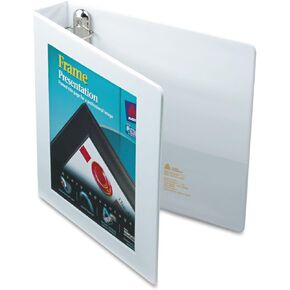 Avery 68060 Framed View Binder, 1.5-Inch Cap EZD Rings, Letter Size, White, 1/Each