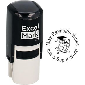 ExcelMark This is Super Work - Custom Round Self-Inking Teacher Stamp