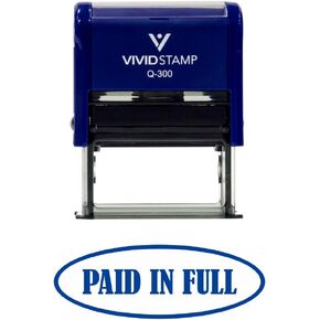 Paid in Full Self-Inking Office Rubber Stamp (Red) - Large