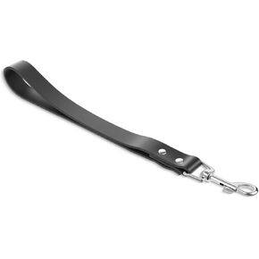 Short Dog Leash Artificial Leather Waterproof Dog Training Leash Durable Grab Tab Suitable for Training Camping Small Medium Large Dogs (12 Inch Black)