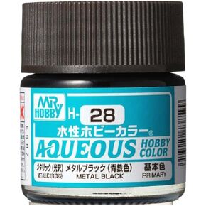 GSI Creos - H28 Metallic Black (10ml), Mr. Hobby Aqueous Color Paint